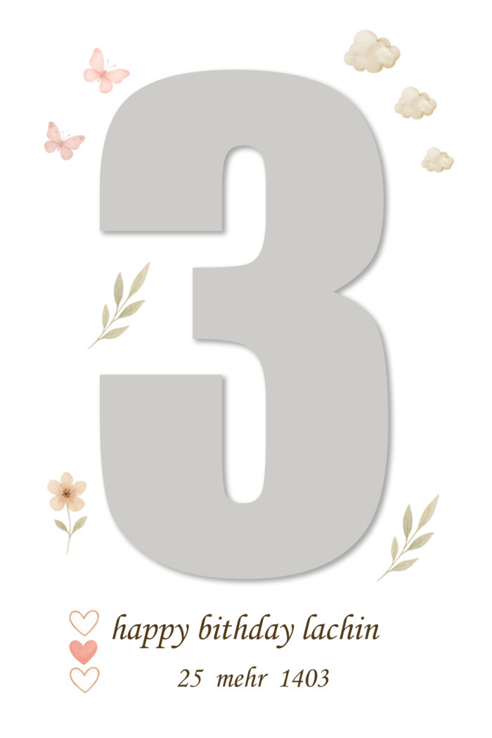 فایل لایه باز عدد ۳ PSD